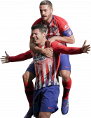 Alvaro Morata & Koke football render