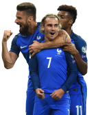 Antoine Griezmann, Olivier Giroud & Kingsley Coman football render