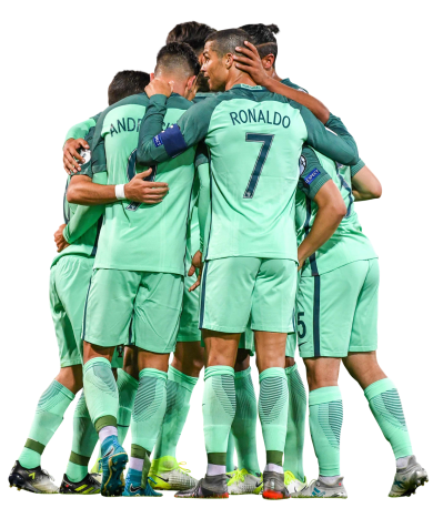 Cristiano Ronaldo, André Silva, Andre Gomes, Cédric Soares, Raphaël Guerreiro & Bruno Alves