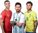 Cristiano Ronaldo, Lionel Messi & Neymar football render