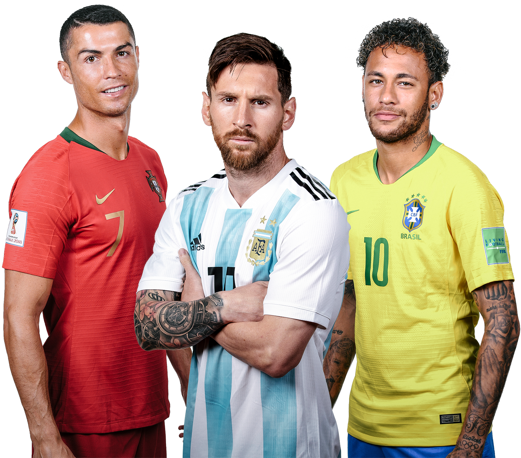 Cristiano Ronaldo, Lionel Messi & Neymar football render - 47581