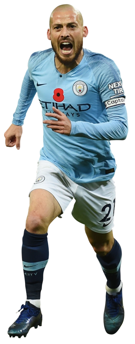 David Silva Manchester City football render - FootyRenders