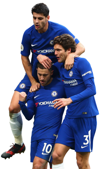 Eden Hazard, Alvaro Morata & Marcos Alonso