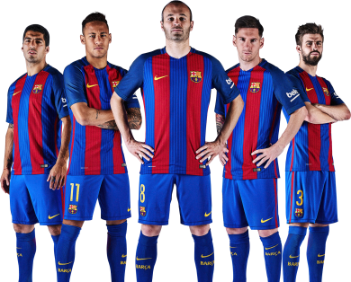 Luis Suarez, Neymar, Andres Iniesta, Lionel Messi & Gerard Piqué