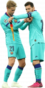 Frenkie de Jong & Lionel Messi football render