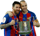 Lionel Messi & Andrés Iniesta football render