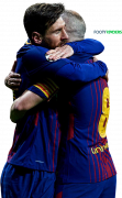 Lionel Messi & Andres Iniesta football render