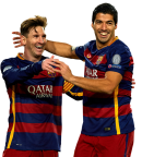 Lionel Messi & Luis Suarez football render