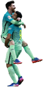 Lionel Messi & Luis Suarez football render