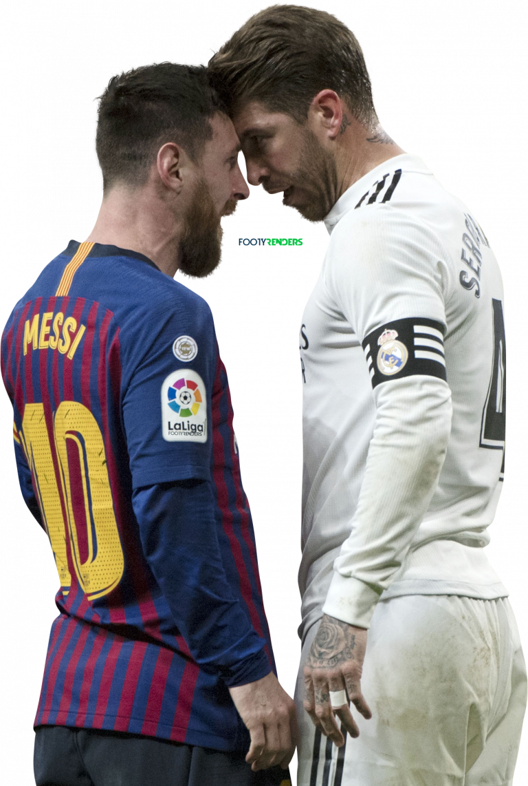 Lionel Messi & Sergio Ramos football render - 51839 - FootyRenders