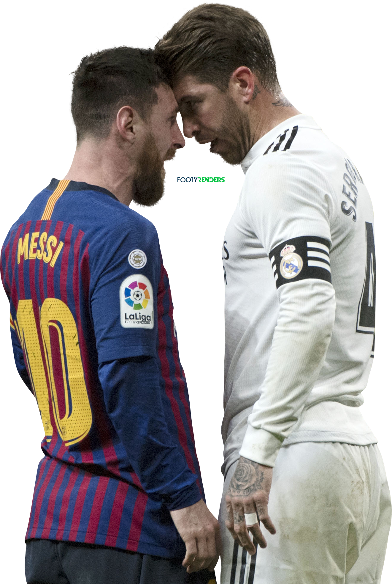 Lionel Messi & Sergio Ramos football render - 51839 - FootyRenders