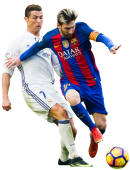 Lionel Messi vs Cristiano Ronaldo football render