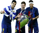 Luis Suarez, Lionel Messi & Neymar football render