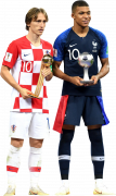 Luka Modric & Kylian Mbappé football render