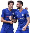 Marcos Alonso & Olivier Giroud football render