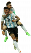 Marcos Rojo & Lionel Messi football render