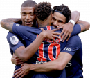 Kylian Mbappé, Neymar & Edinson Cavani football render