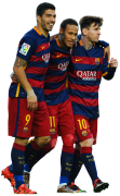 Luis Suarez, Neymar & Lionel Messi football render