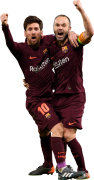 Lionel Messi & Andres Iniesta football render