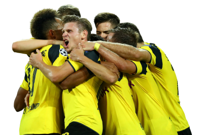 Pierre-Emerick Aubameyang, Lukasz Piszczek, Mario Gotze, Julian Weigl, Sokratis Papastathopoulos, Raphael Guerreiro & Matthias Ginter