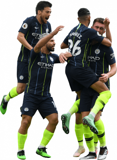 David Silva, Sergio Agüero, Riyad Mahrez & Aymeric Laporte