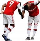 Alexandre Lacazette & Pierre-Emerick Aubameyang football render