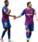 Ansu Fati & Lionel Messi football render