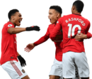 Anthony Martial, Mason Greenwood & Marcus Rashford football render