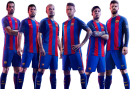 Sergio Busquets, Luis Suarez, Andres Iniesta, Neymar, Lionel Messi & Gerard Piqué football render