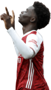 Bukayo Saka football render