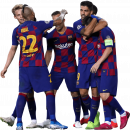 Frenkie de Jong, Arturo Vidal, Arthur, Luis Suarez & Lionel Messi football render