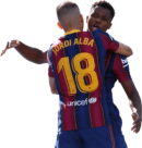 Jordi Alba & Ansu Fati football render