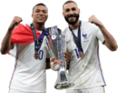 Kylian Mbappé & Karim Benzema football render