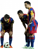 Lionel Messi, David Villa & Xavi Hernandez football render