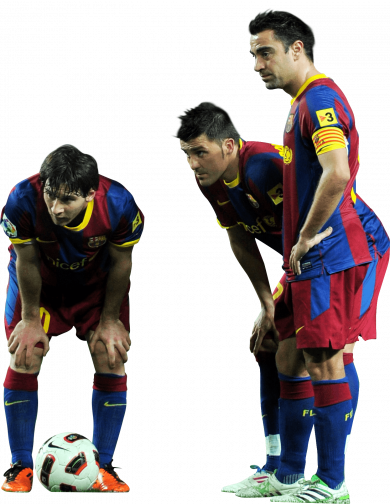 Lionel Messi, David Villa & Xavi Hernandez