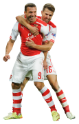 Lukas Podolski & Aaron Ramsey football render