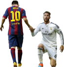Lionel Messi & Sergio Ramos football render