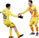 Pedri & Lionel Messi football render