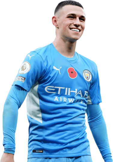 Phil Foden Manchester City football render - FootyRenders