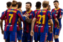 Philippe Coutinho, Antoine Griezmann, Sergi Roberto, Lionel Messi, Ansu Fati, Frenkie de Jong, Jordi Alba & Clement Lenglet football render