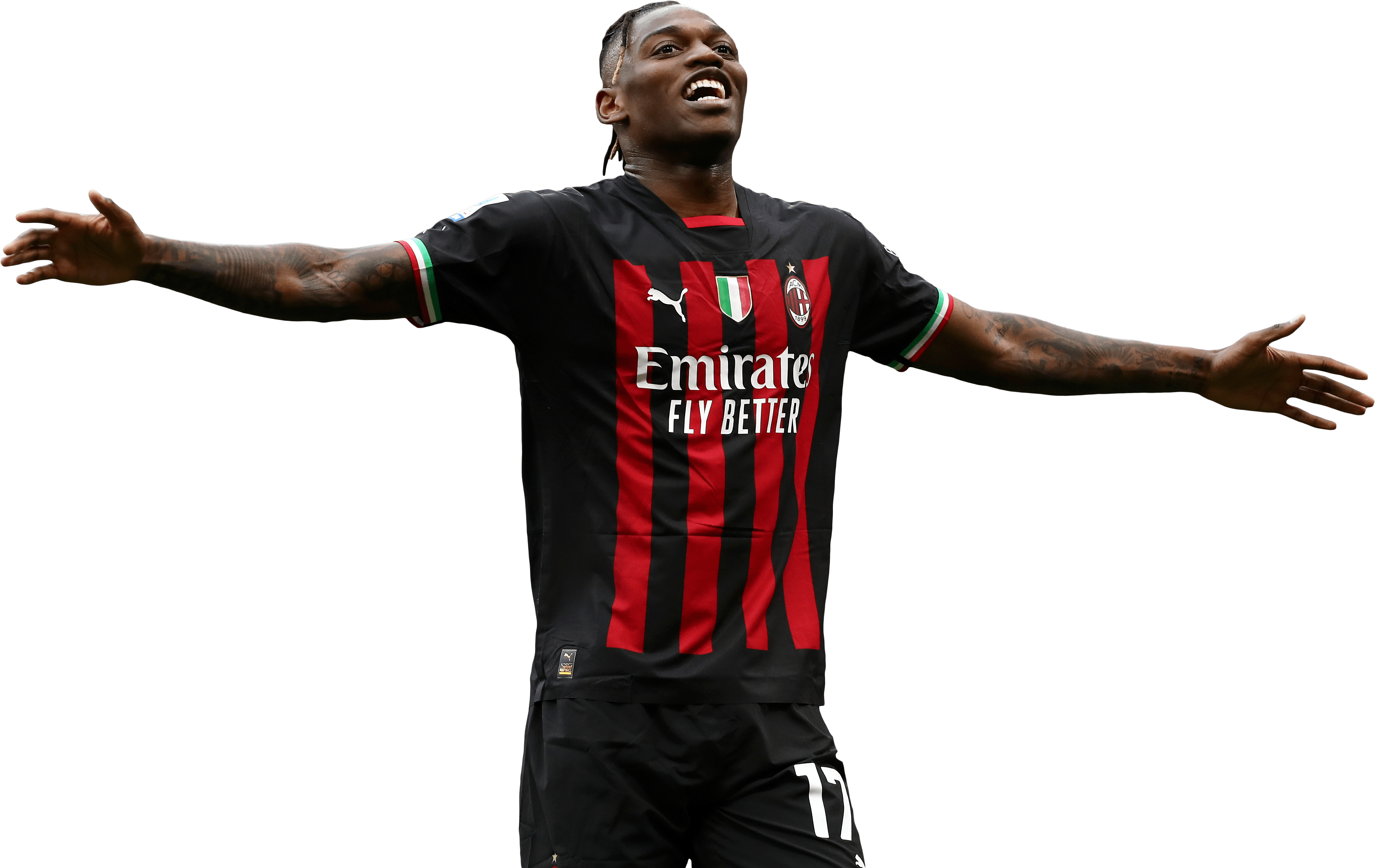 Rafael Leao transparent png render free in 2023