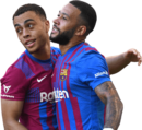 Sergiño Dest & Memphis Depay football render